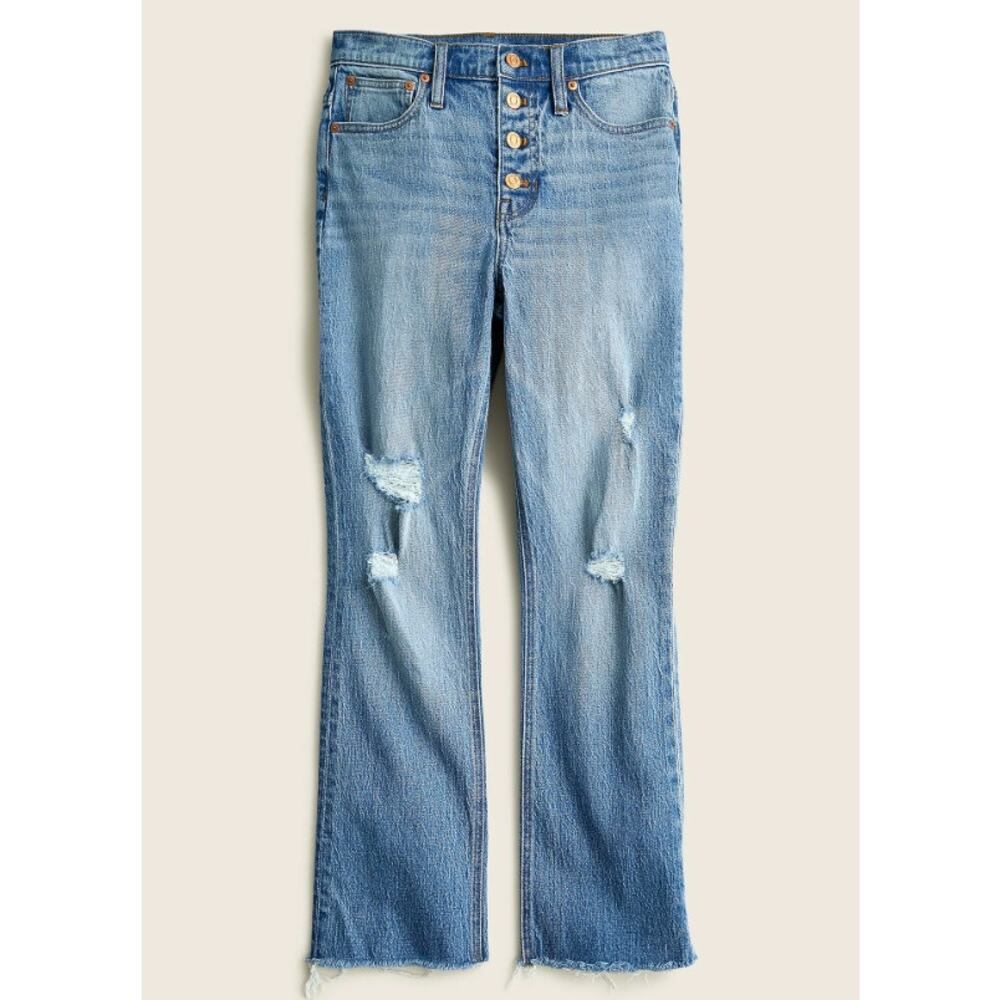 NWT J. Crew 10" Demi-Boot Crop Jean in Greenwich Street Wash Size 28